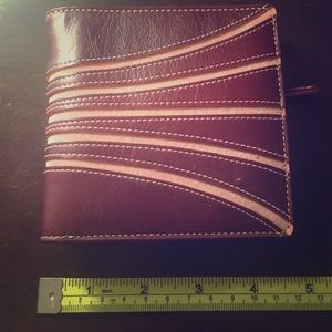 Red and pink leather wallet